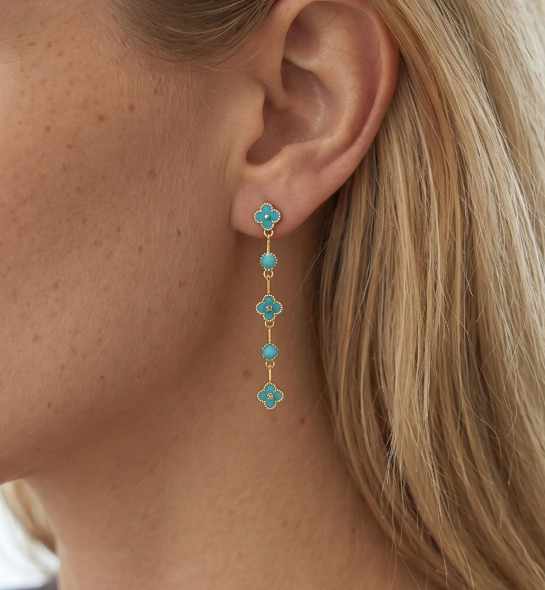 Kinmokusei Aqua Drop Earrings