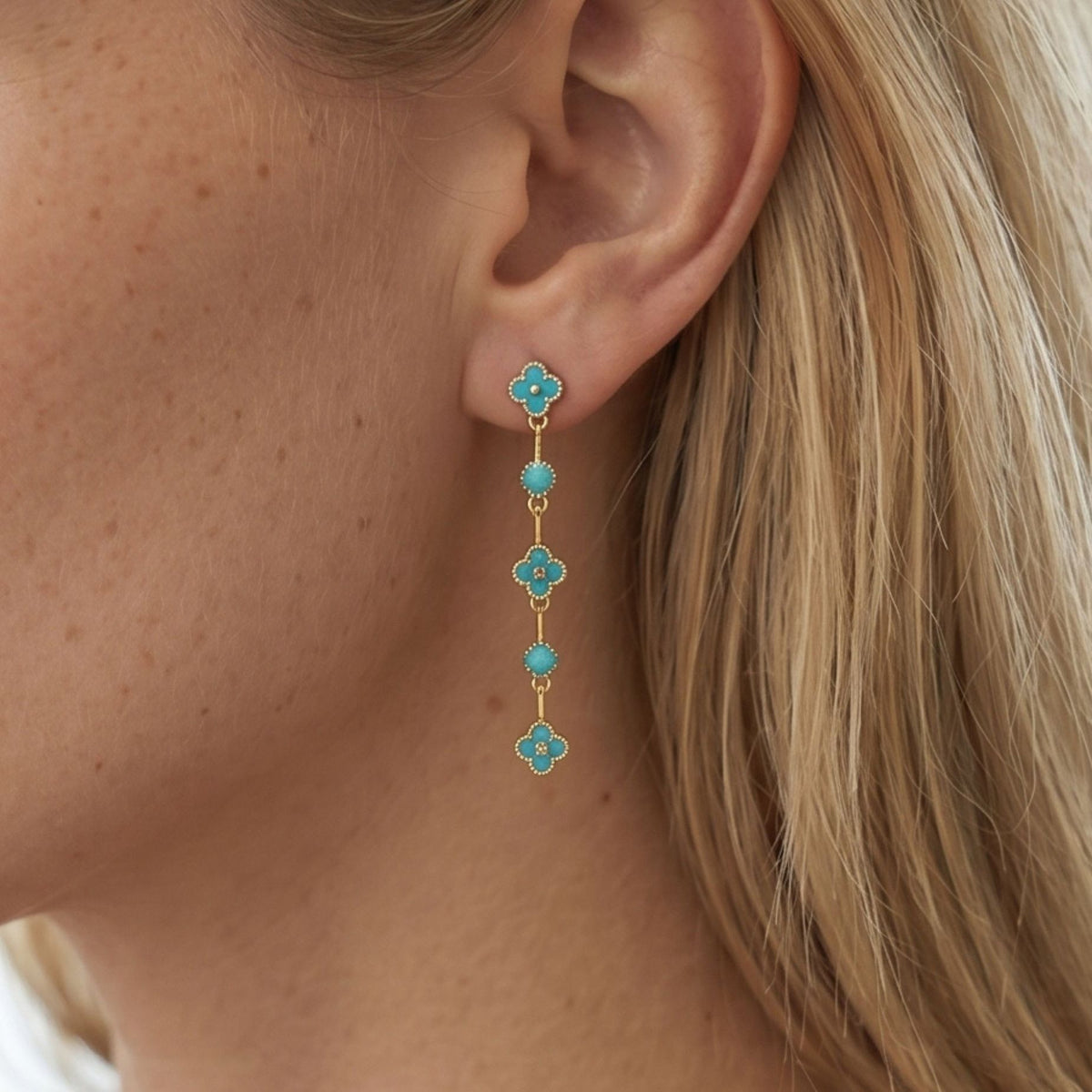 Kinmokusei Aqua Drop Earrings
