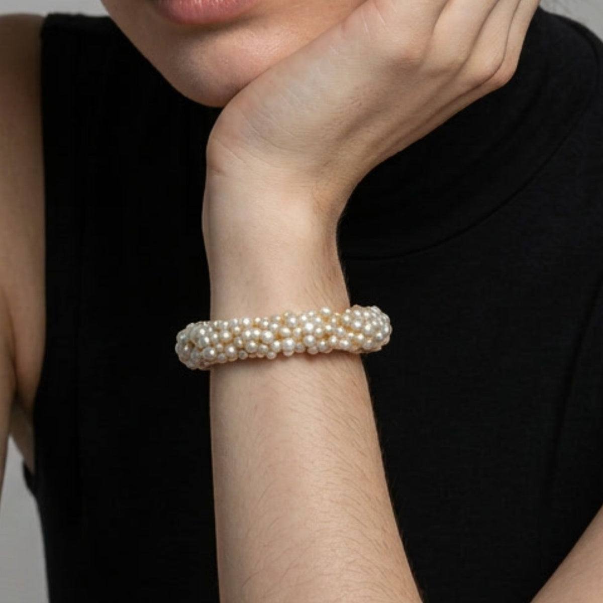 Shinju Gold Chunky Pearl Bangle