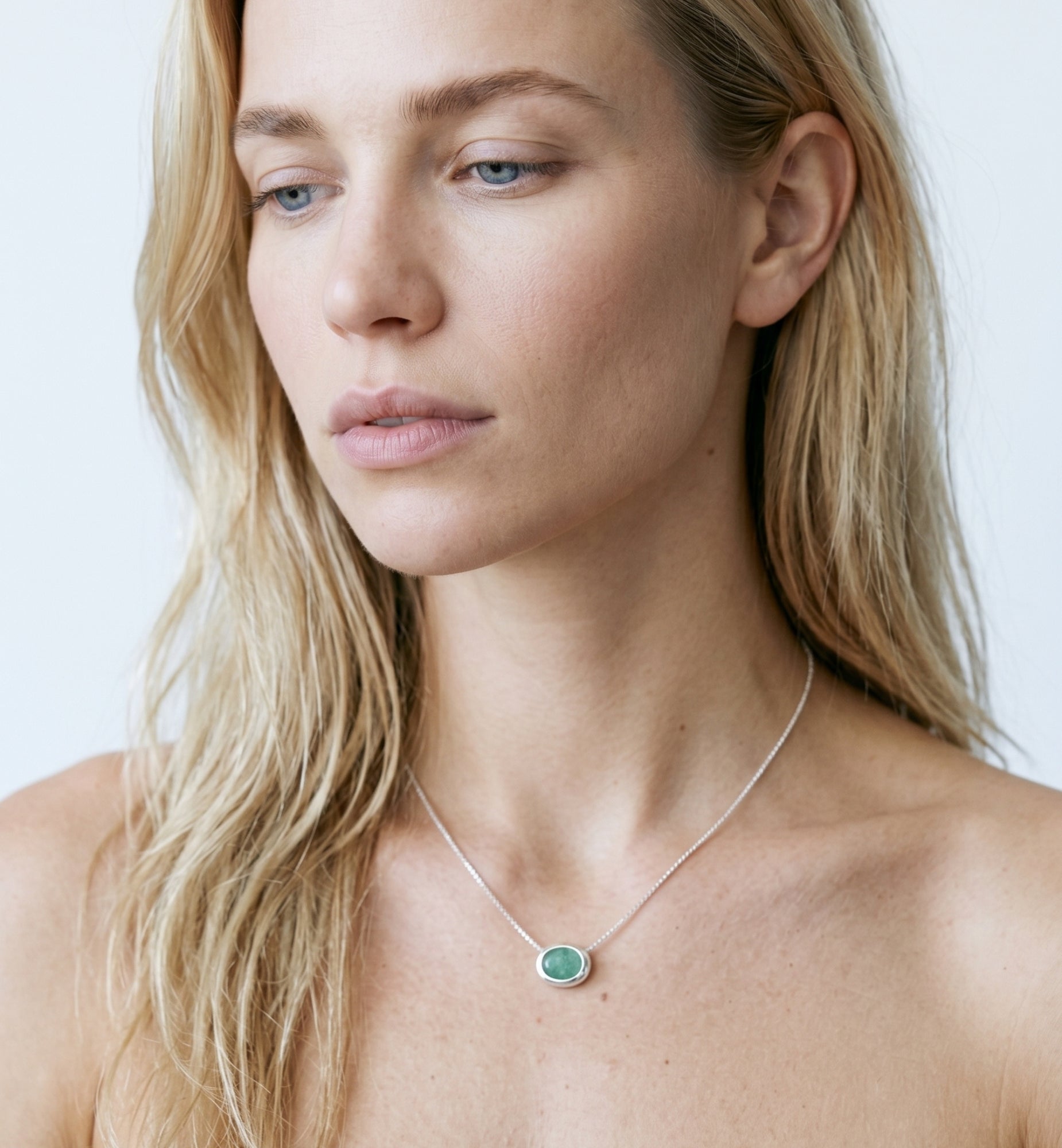 Enso Amazonite and 925 Sterling Silver Necklace