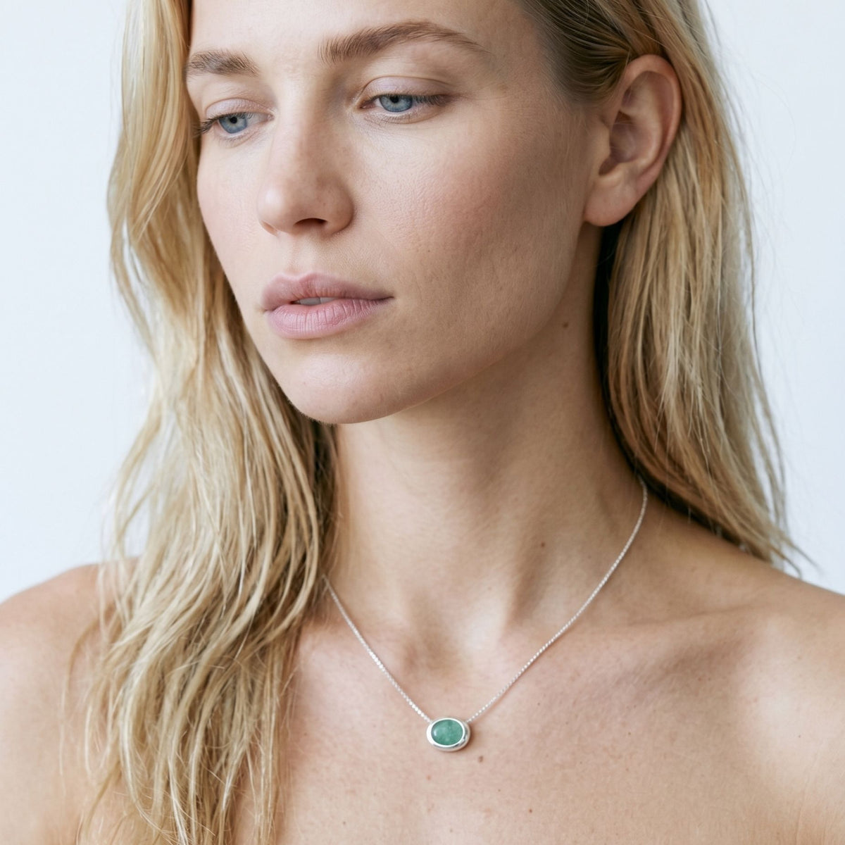 Enso Amazonite and 925 Sterling Silver Necklace