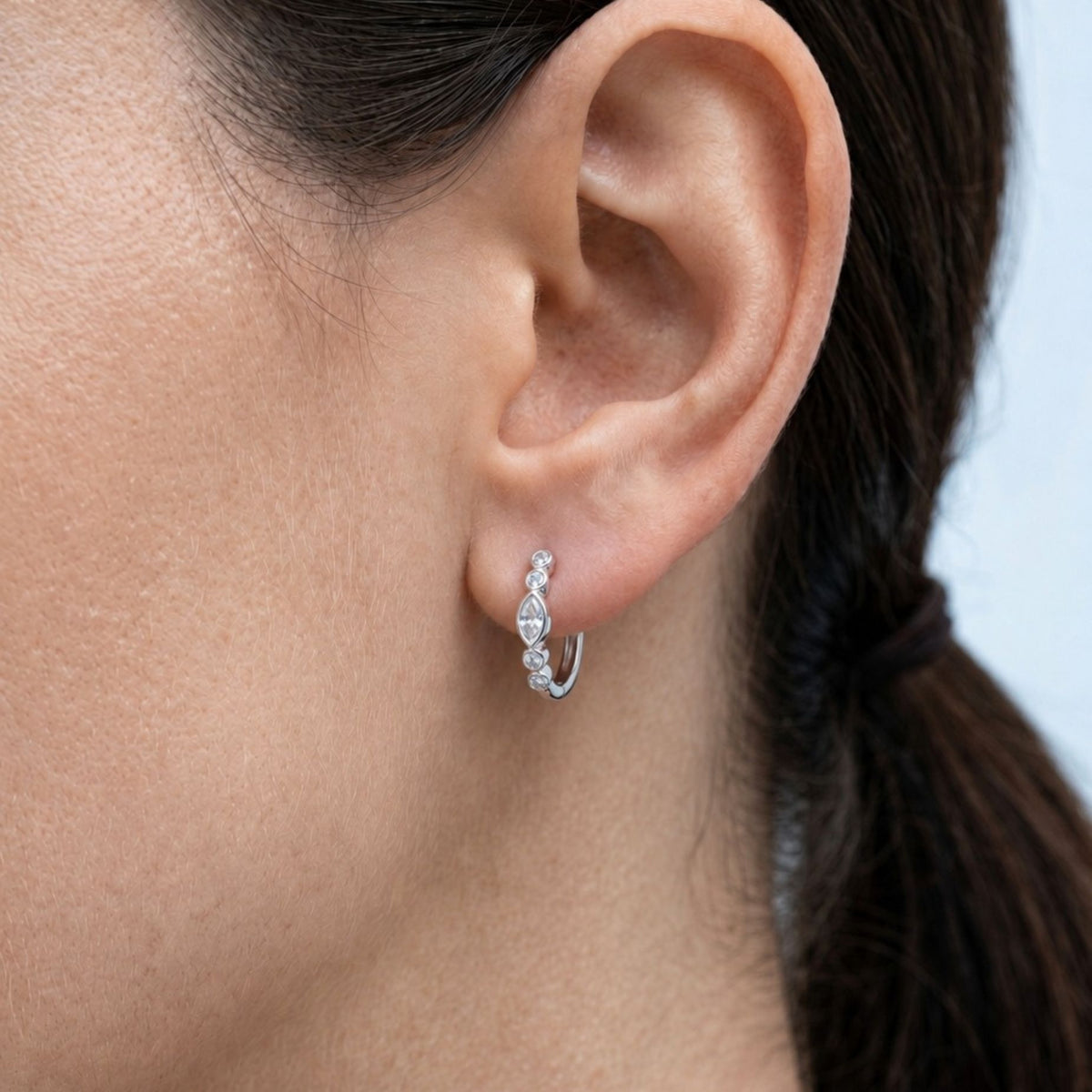 Enso Stone Huggie Hoop Earrings