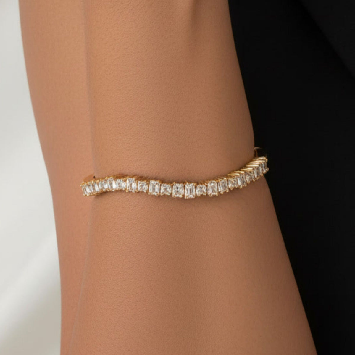 Nami Gold Stone Wave Bangle