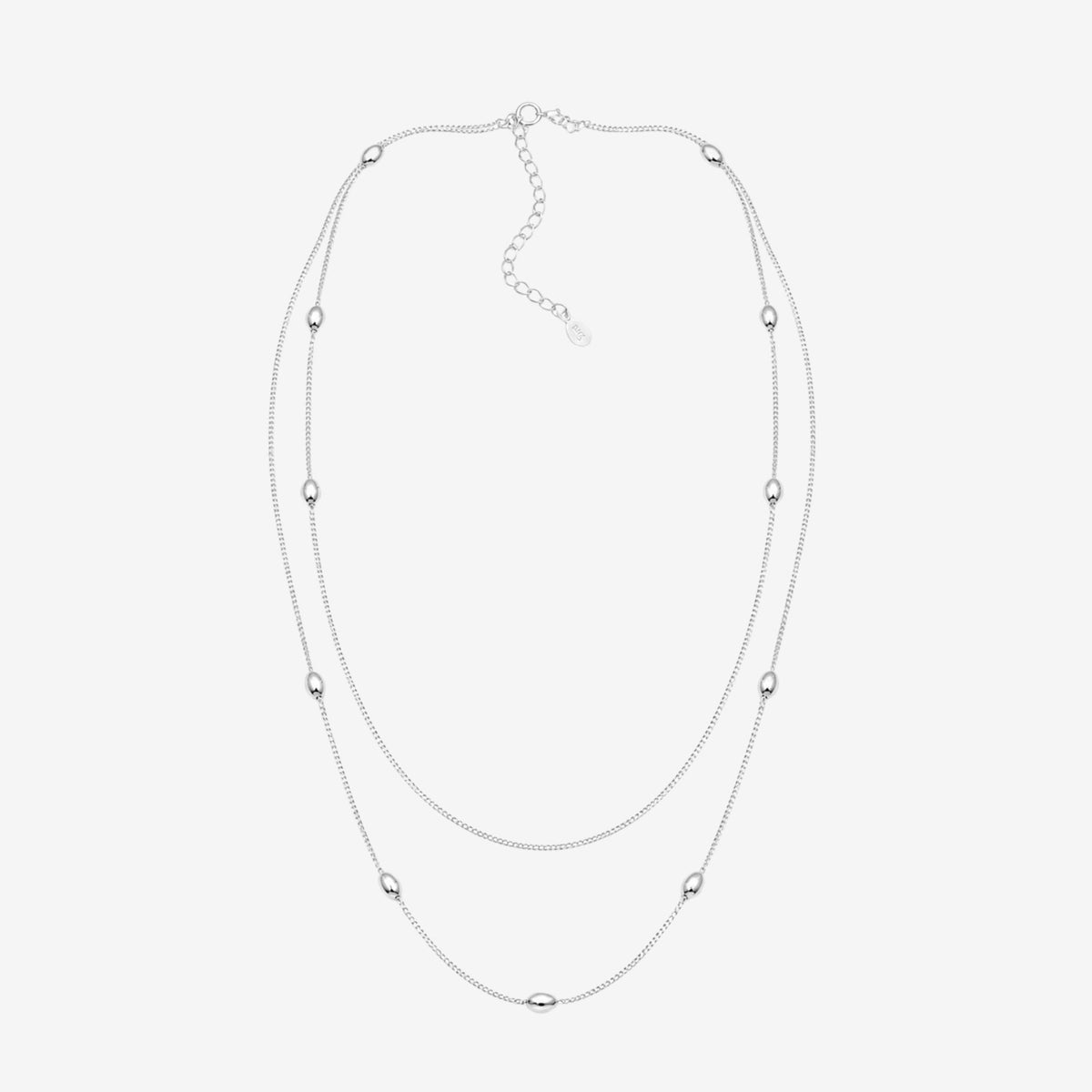 Enso 925 Silver Layered Chain Necklace