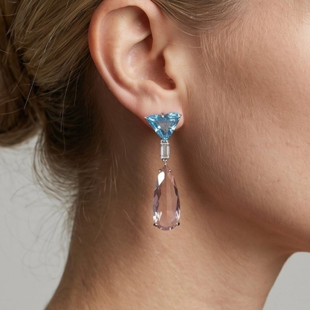 Hanabi Stone Shapes Drop Earrings