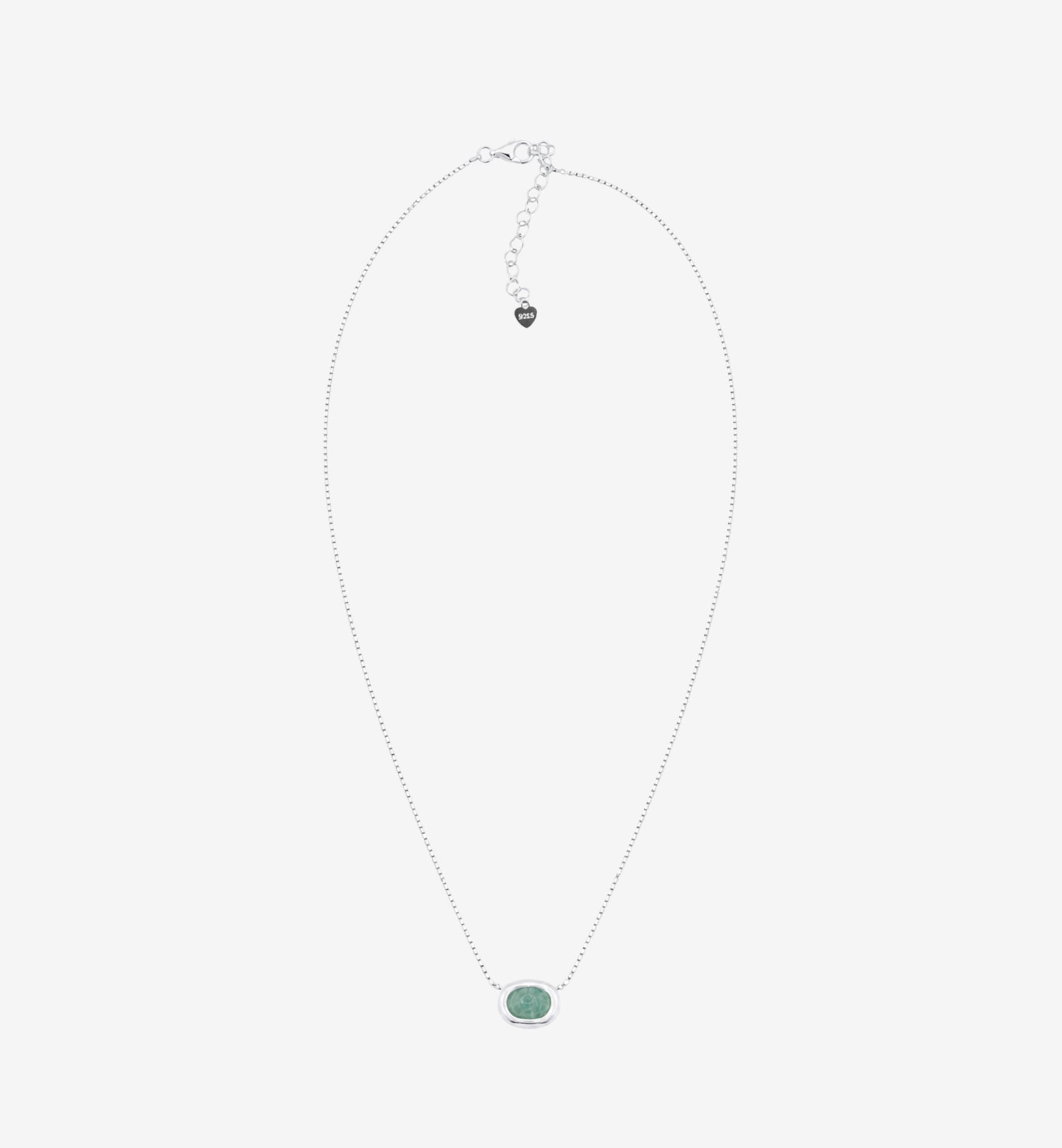 Enso Amazonite and 925 Sterling Silver Necklace