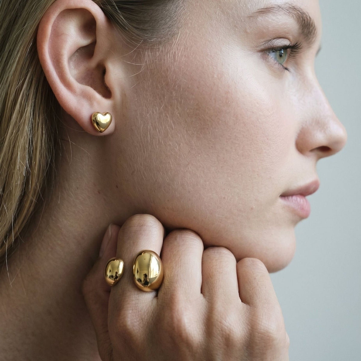 Kokoro Mini Heart Gold Stud Earrings