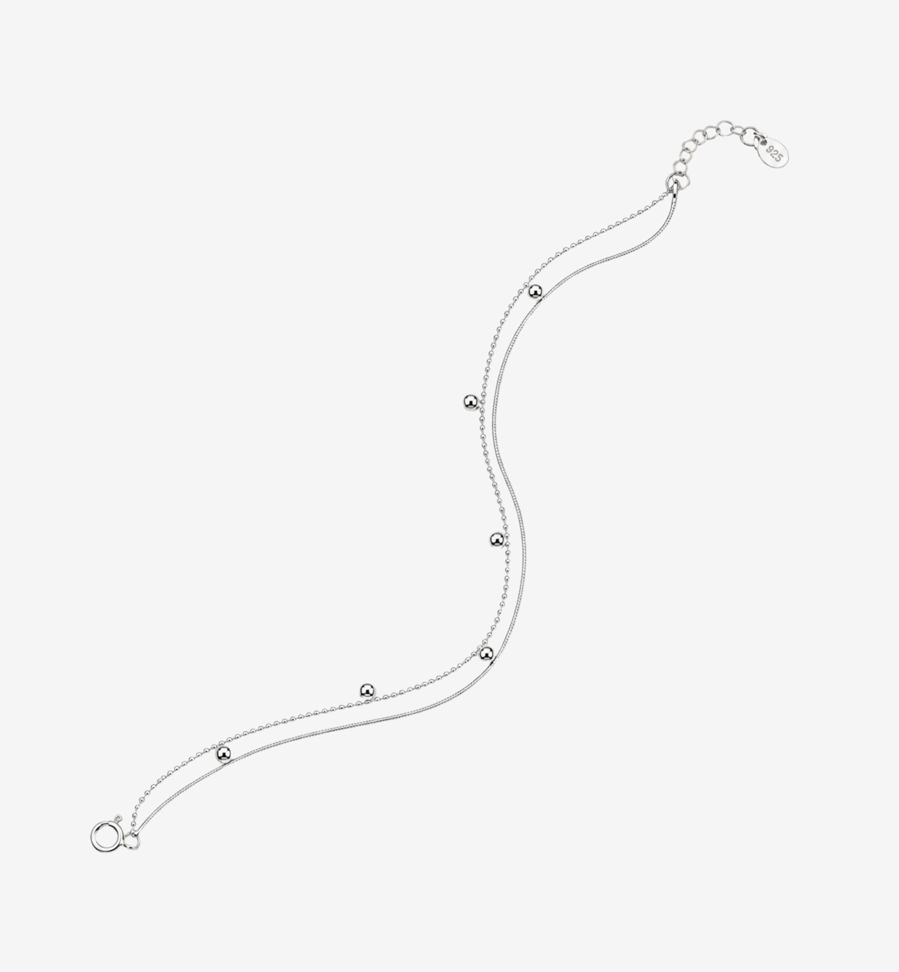 Enso 925 Silver Layered Chain Bracelet