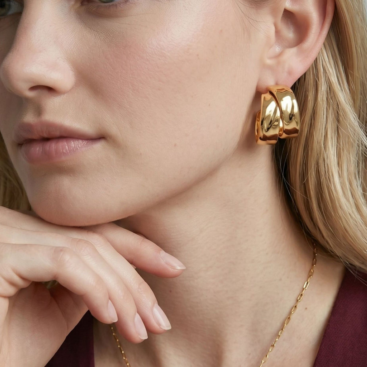 Kin Molten Gold Hoop Earrings