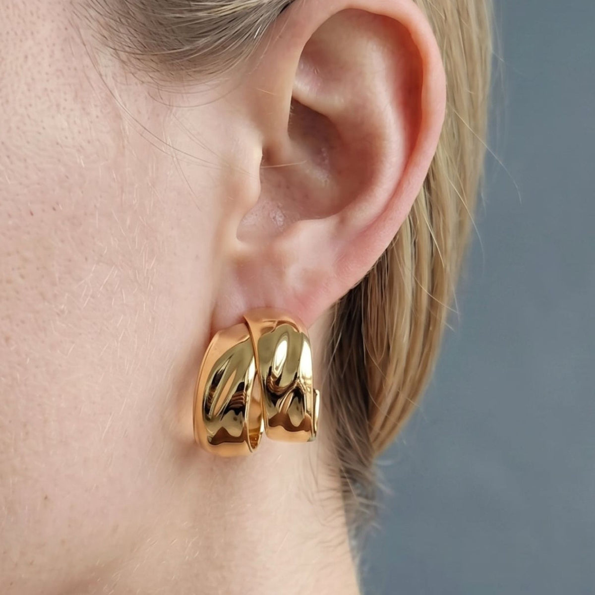 Kin Molten Gold Hoop Earrings