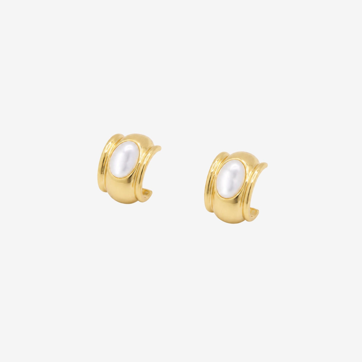 Enso Moonstone Huggie Hoop Earrings