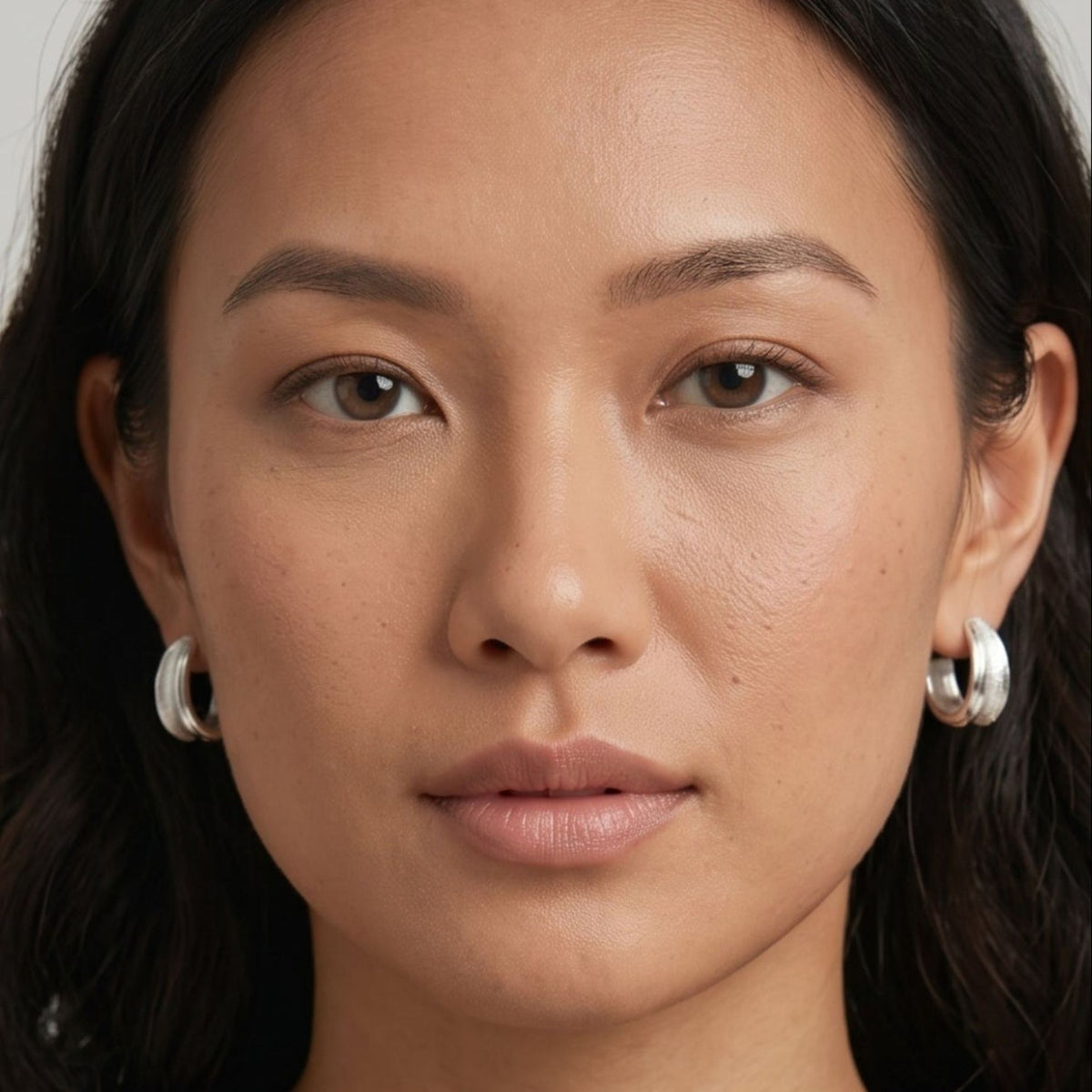 Nami Silver Molten Hoop Earrings