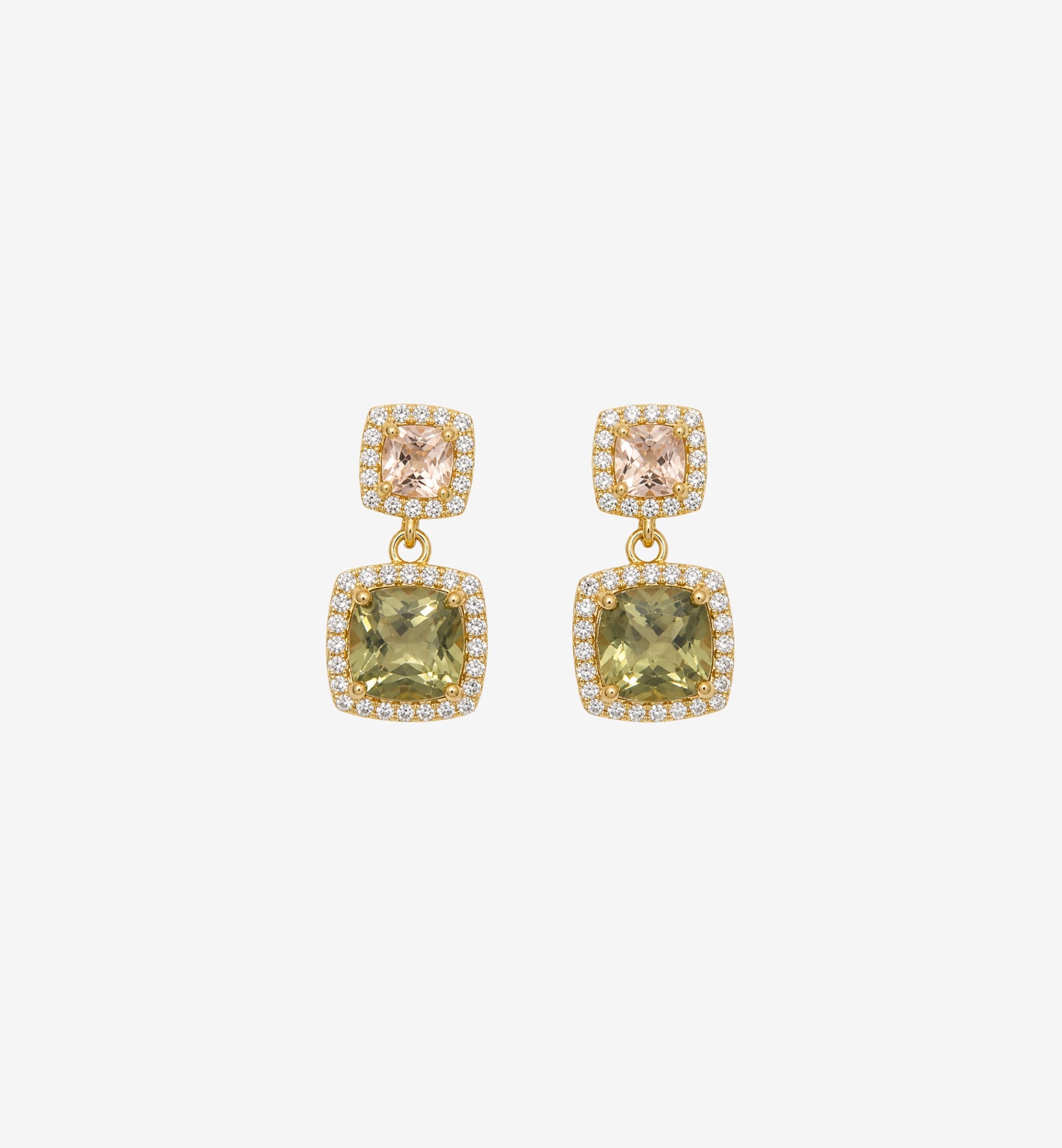 Shikaku Square Stone Drop Earrings