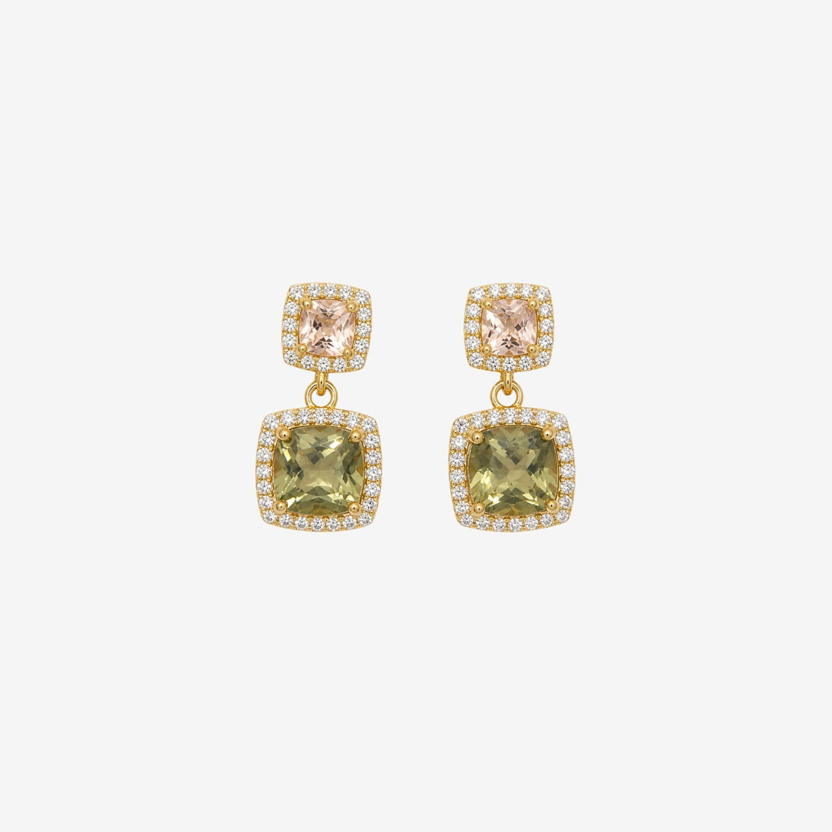 Shikaku Square Stone Drop Earrings