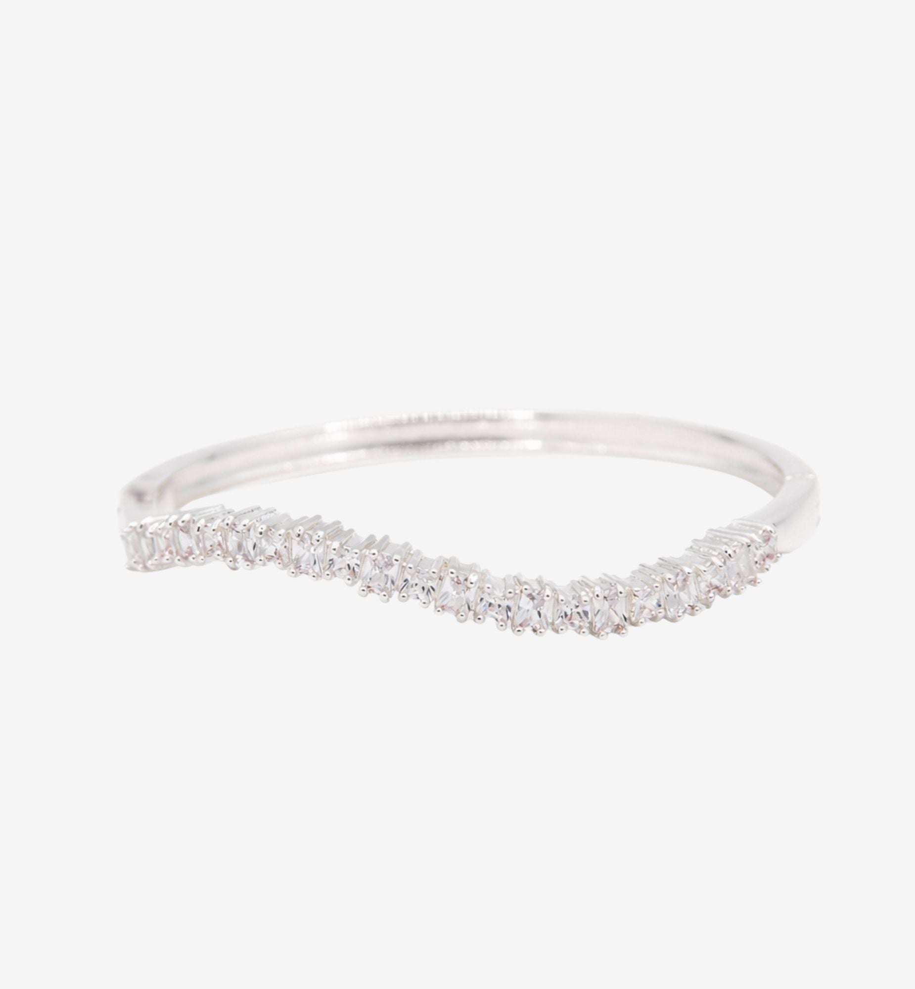 Nami Silver Stone Wave Bangle