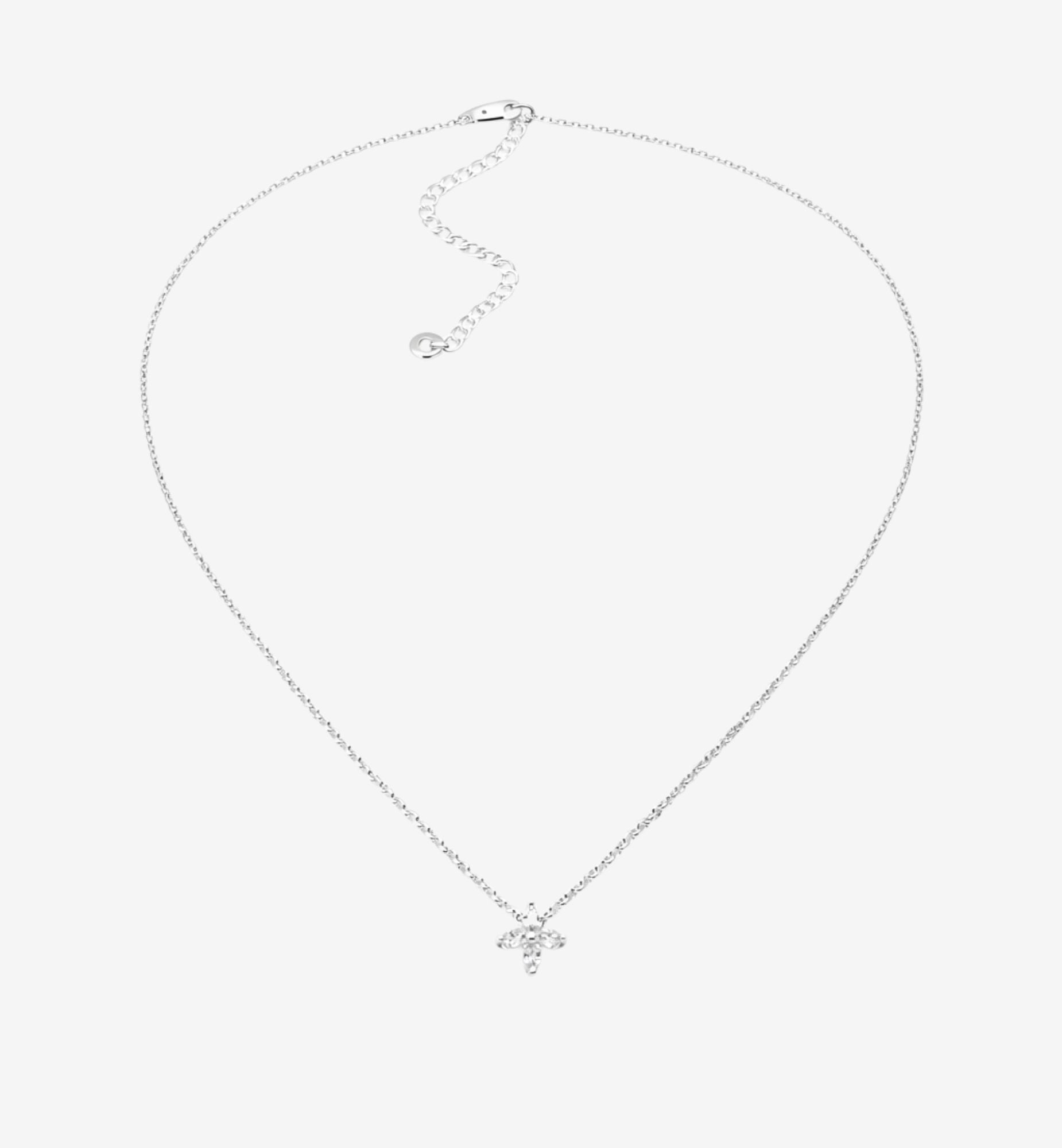 Kinmokusei Silver Floral Pendant Necklace