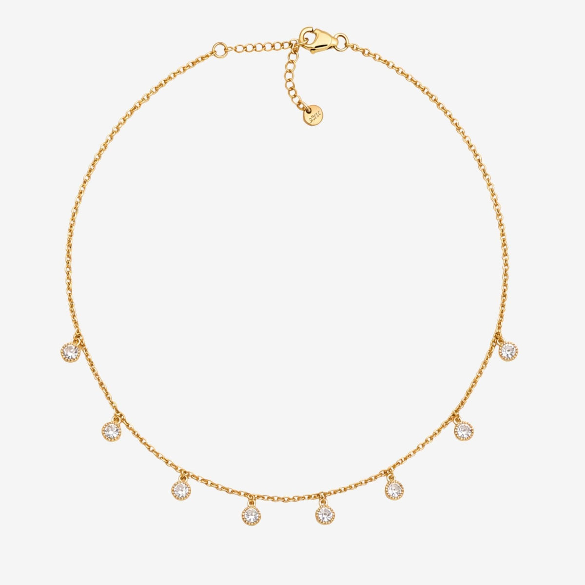 Enso Gold Circle Stone Necklace