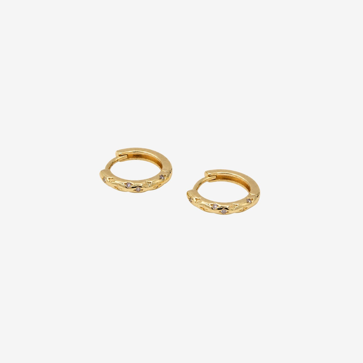 Kin Stone Huggie Hoop Earrings