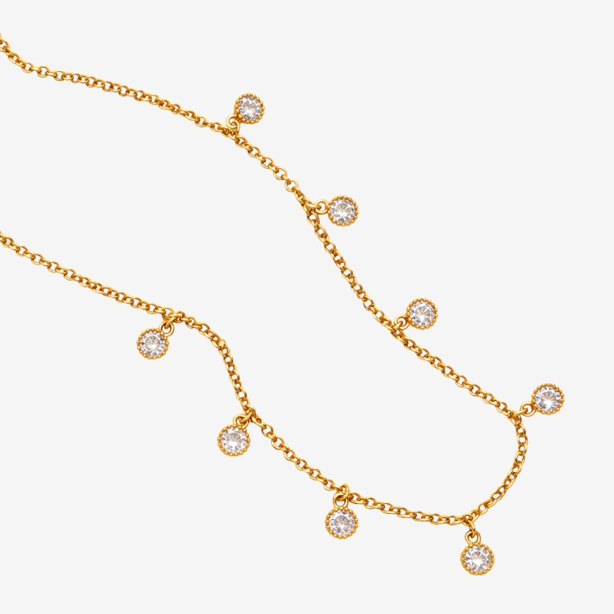Enso Gold Circle Stone Necklace