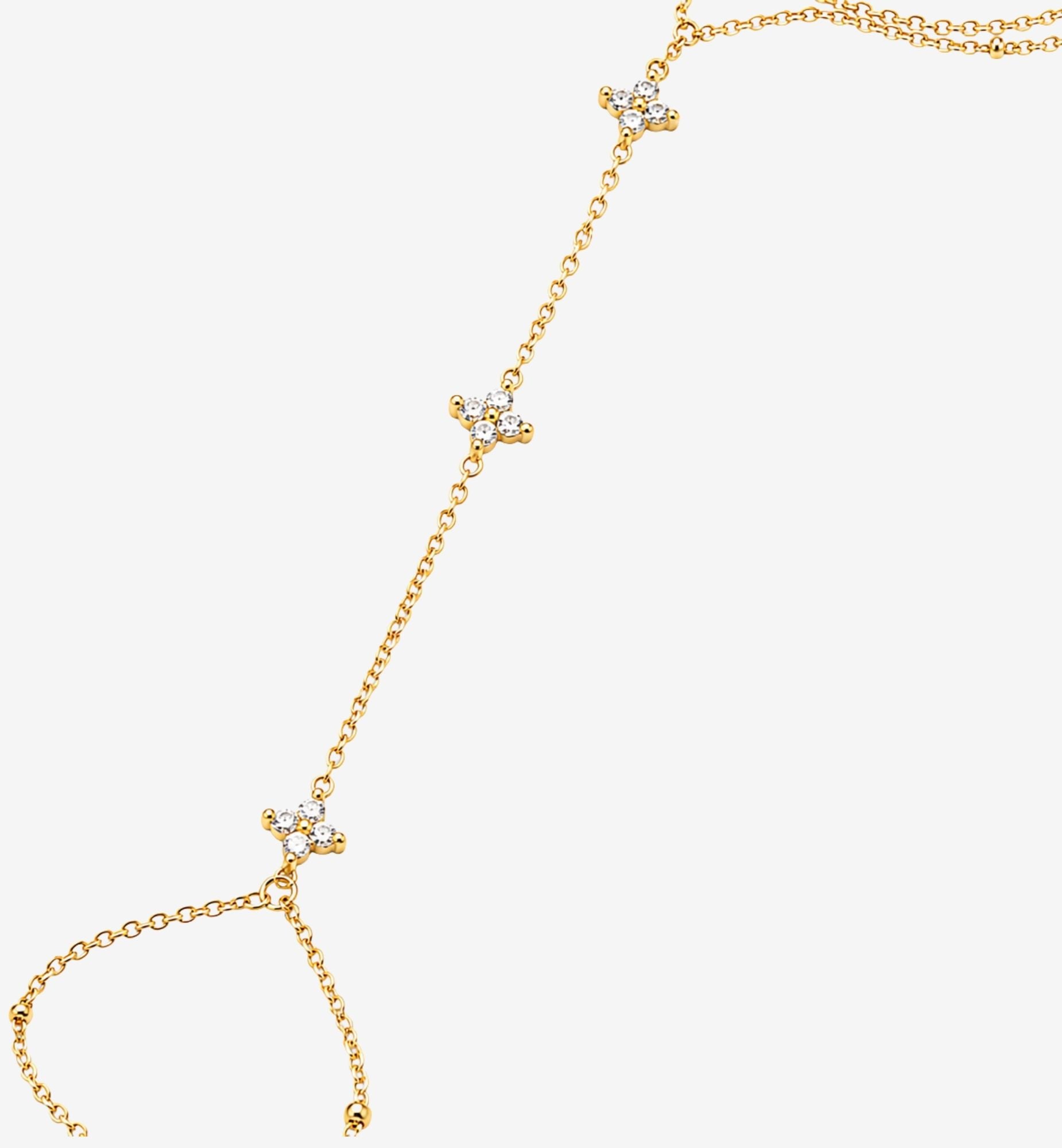 Kinmokusei Gold and Stone Hand Chain
