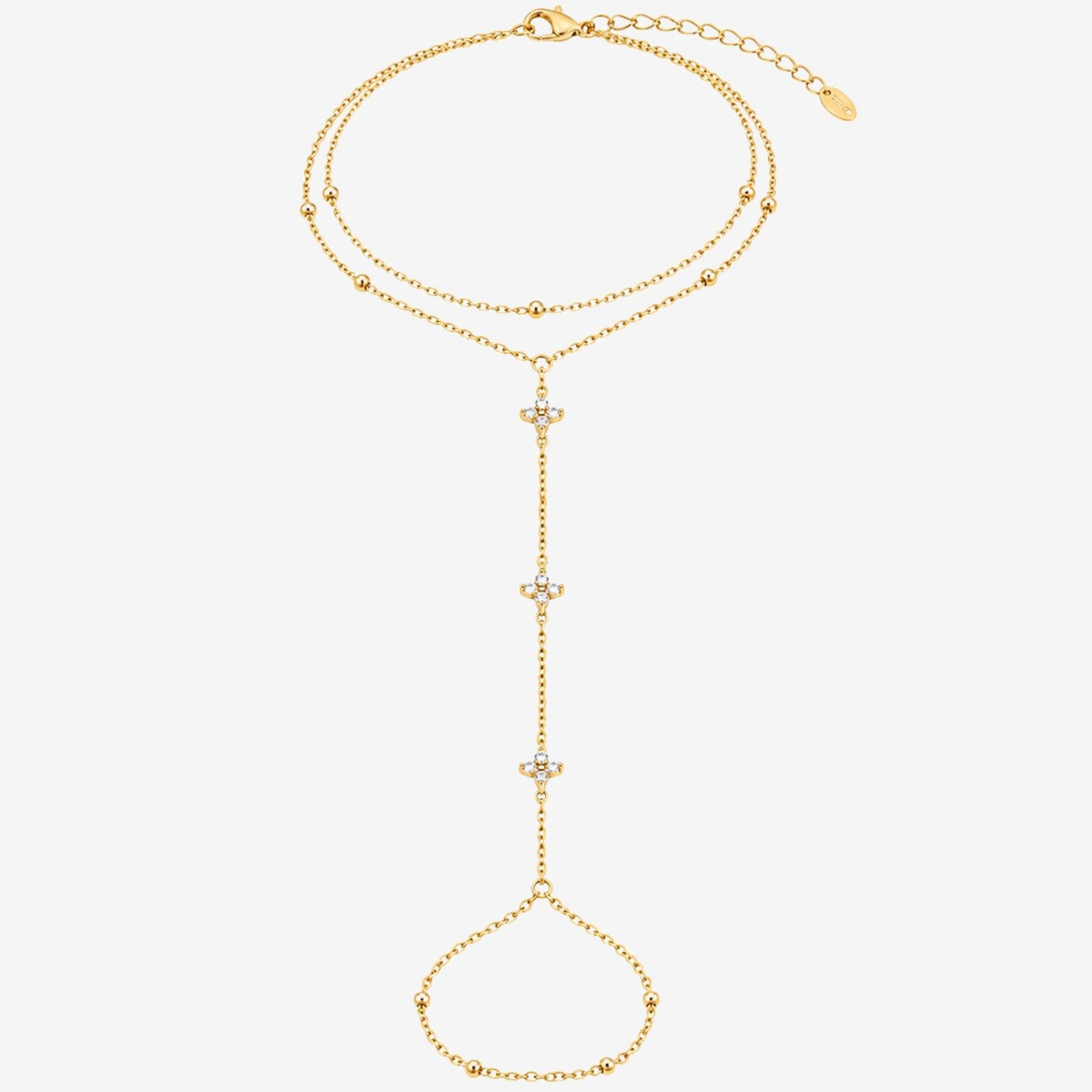 Kinmokusei Gold and Stone Hand Chain