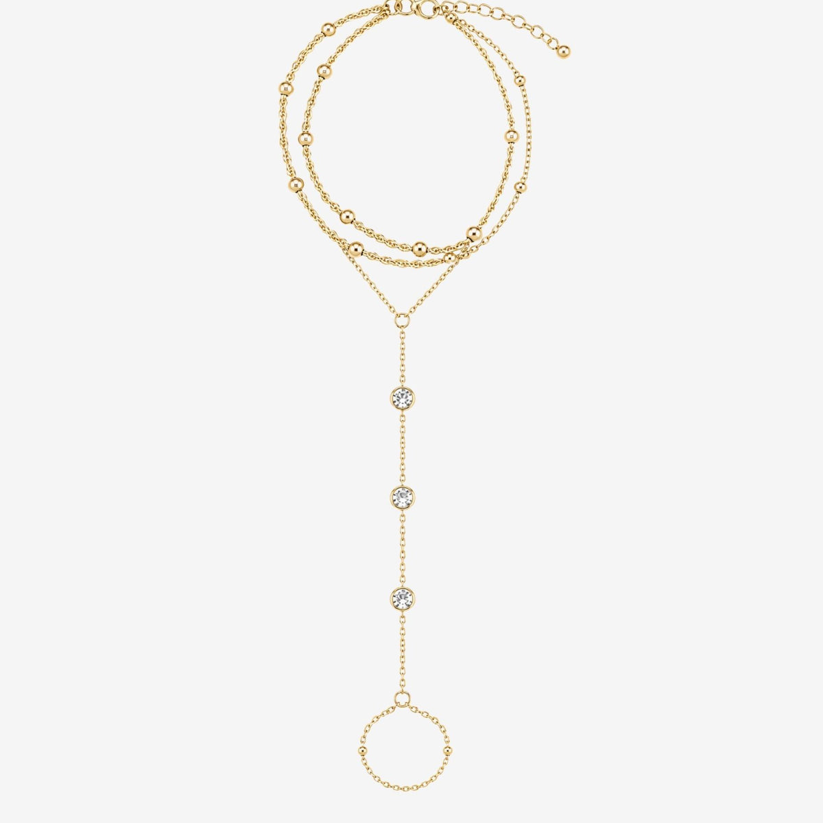 Enso Gold and Stone Hand Chain