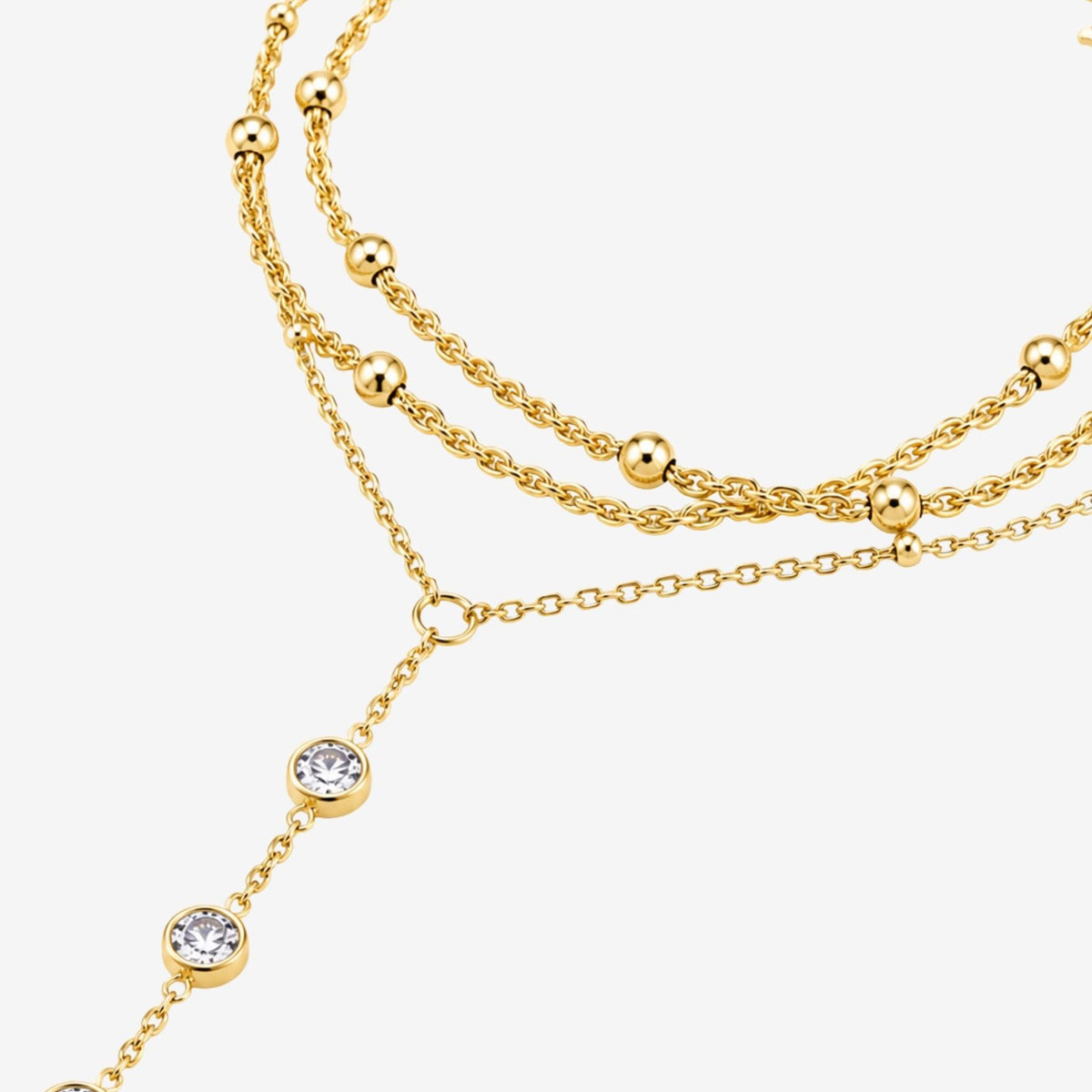 Enso Gold and Stone Hand Chain