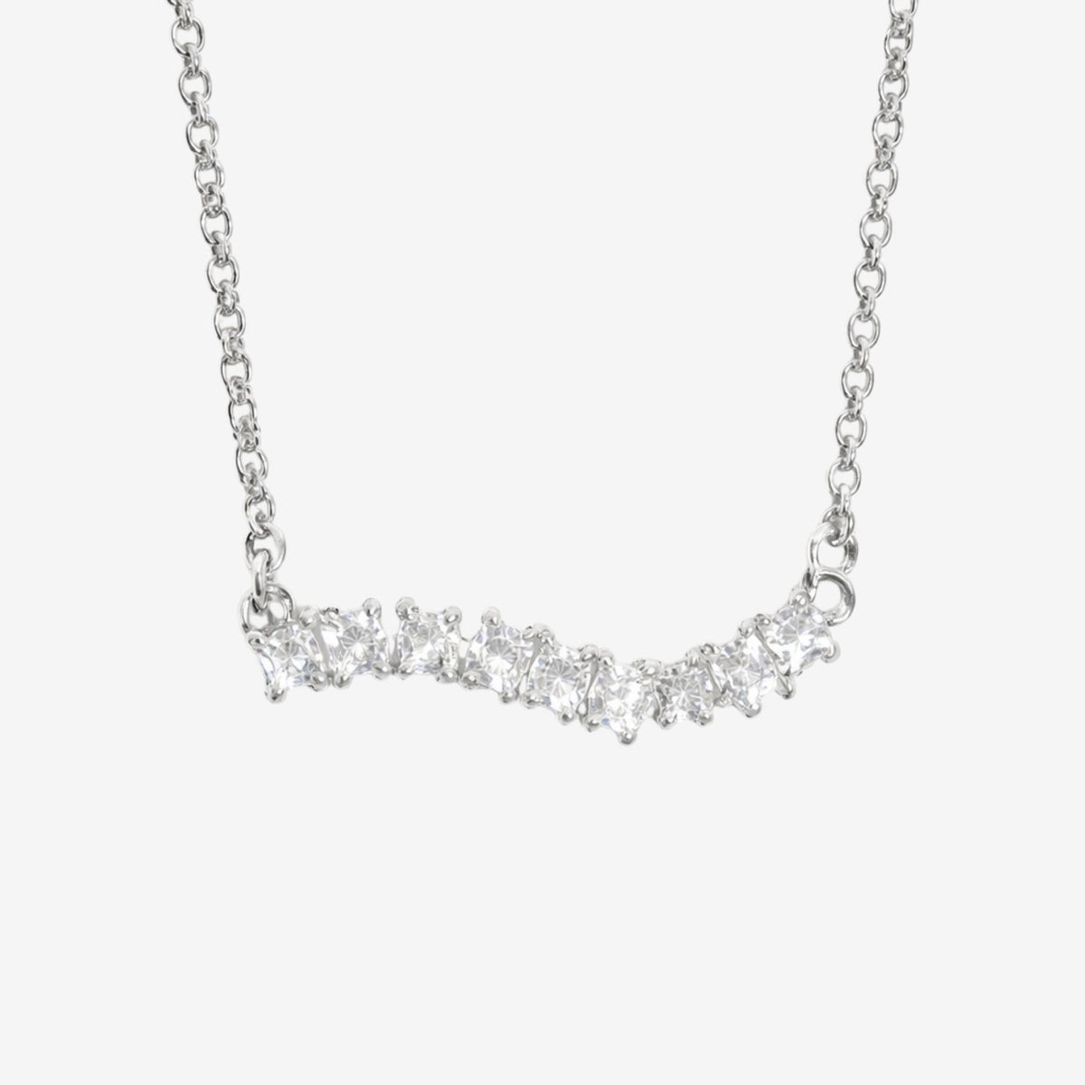 Nami Silver Stone Wave Necklace