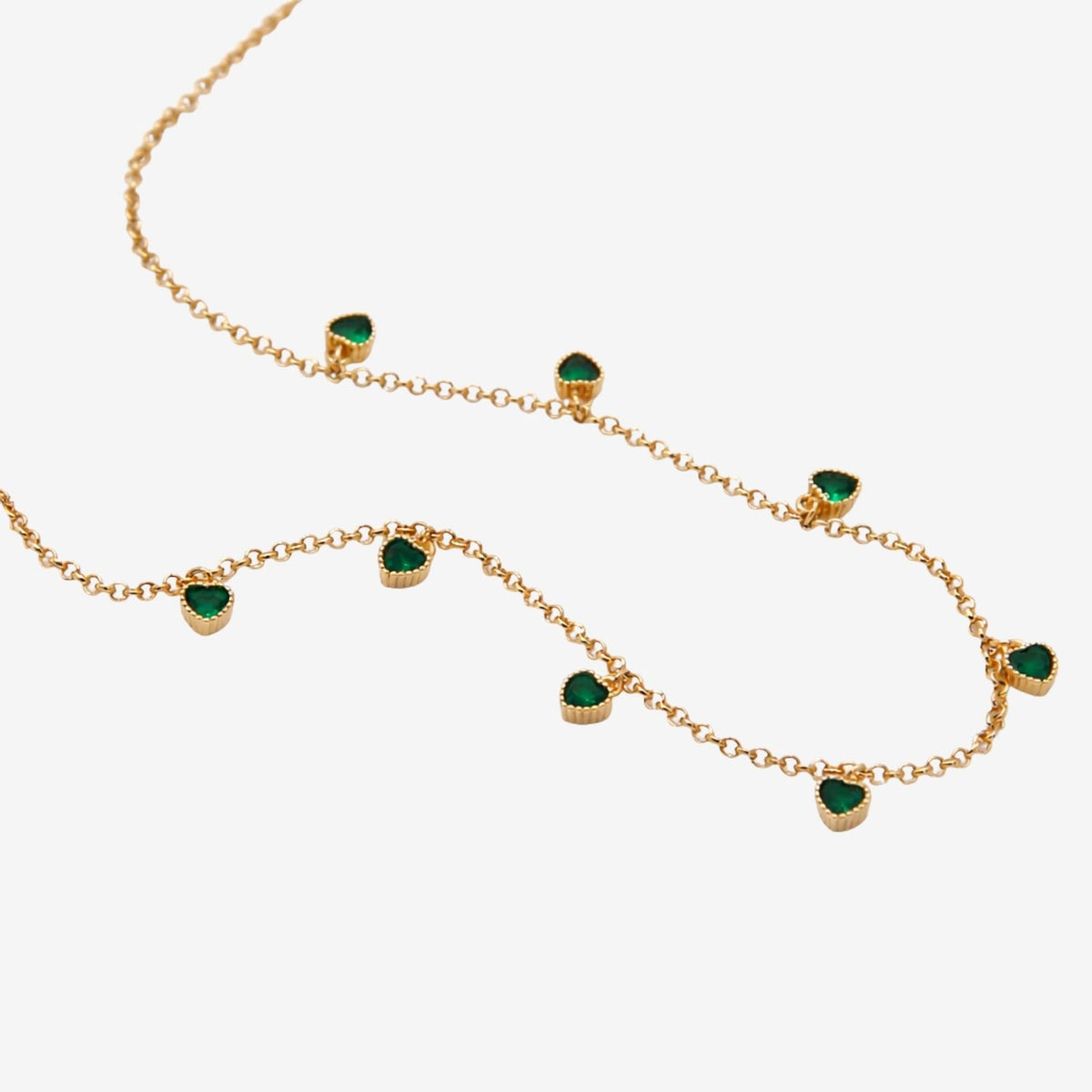 Kokoro Green Heart Gold Necklace