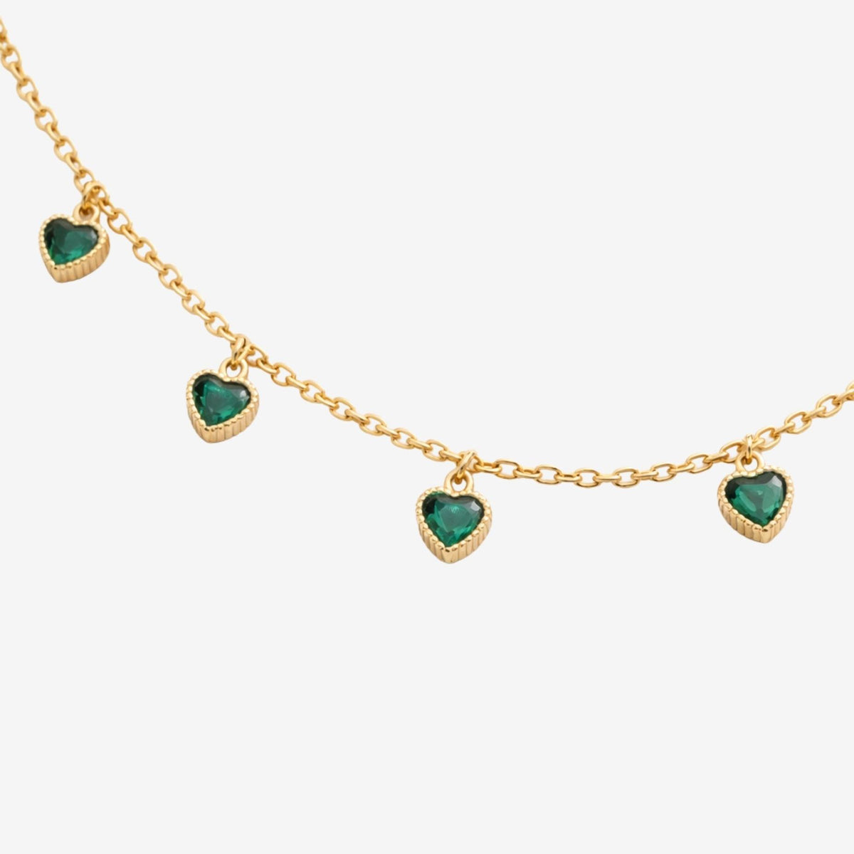 Kokoro Green Heart Gold Necklace