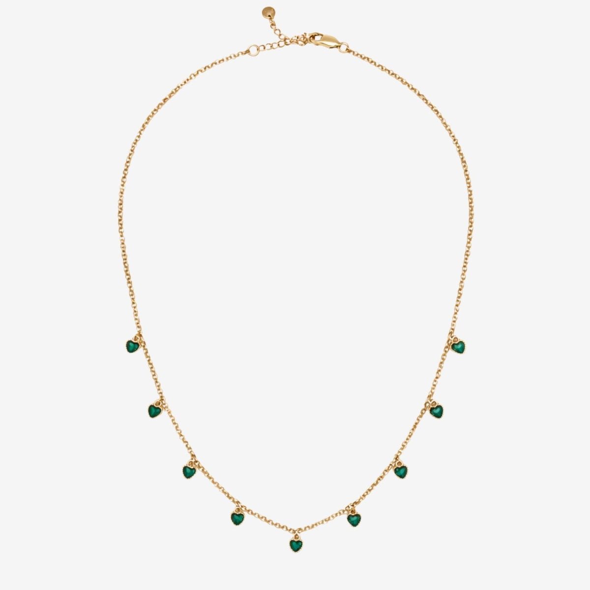 Kokoro Green Heart Gold Necklace