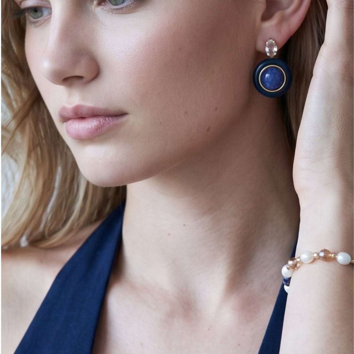 Enso Crystal Bracelet with Sodalite Charm
