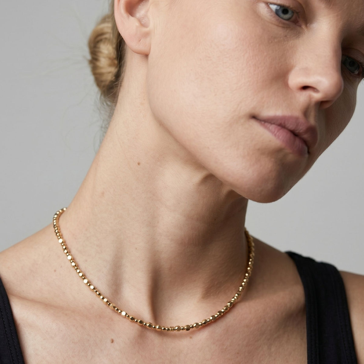 Shikaku Gold Small Bead Necklace