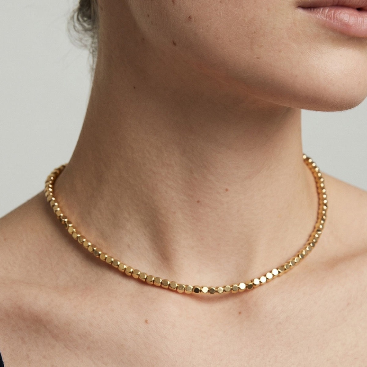 Shikaku Gold Medium Bead Necklace