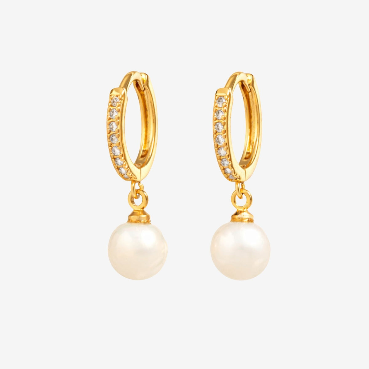 Shinju Gold Pearl Hoops