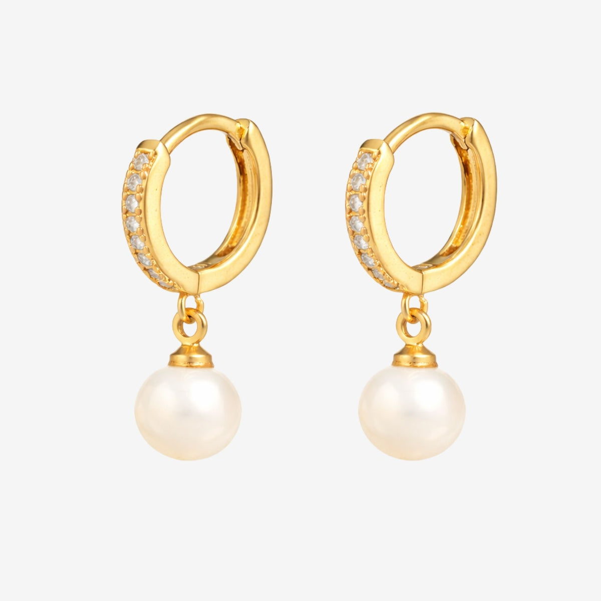 Shinju Gold Pearl Hoops