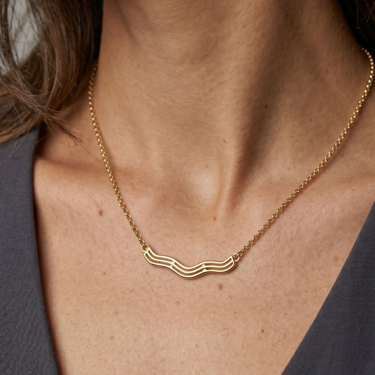 Nami Gold Wave Necklace