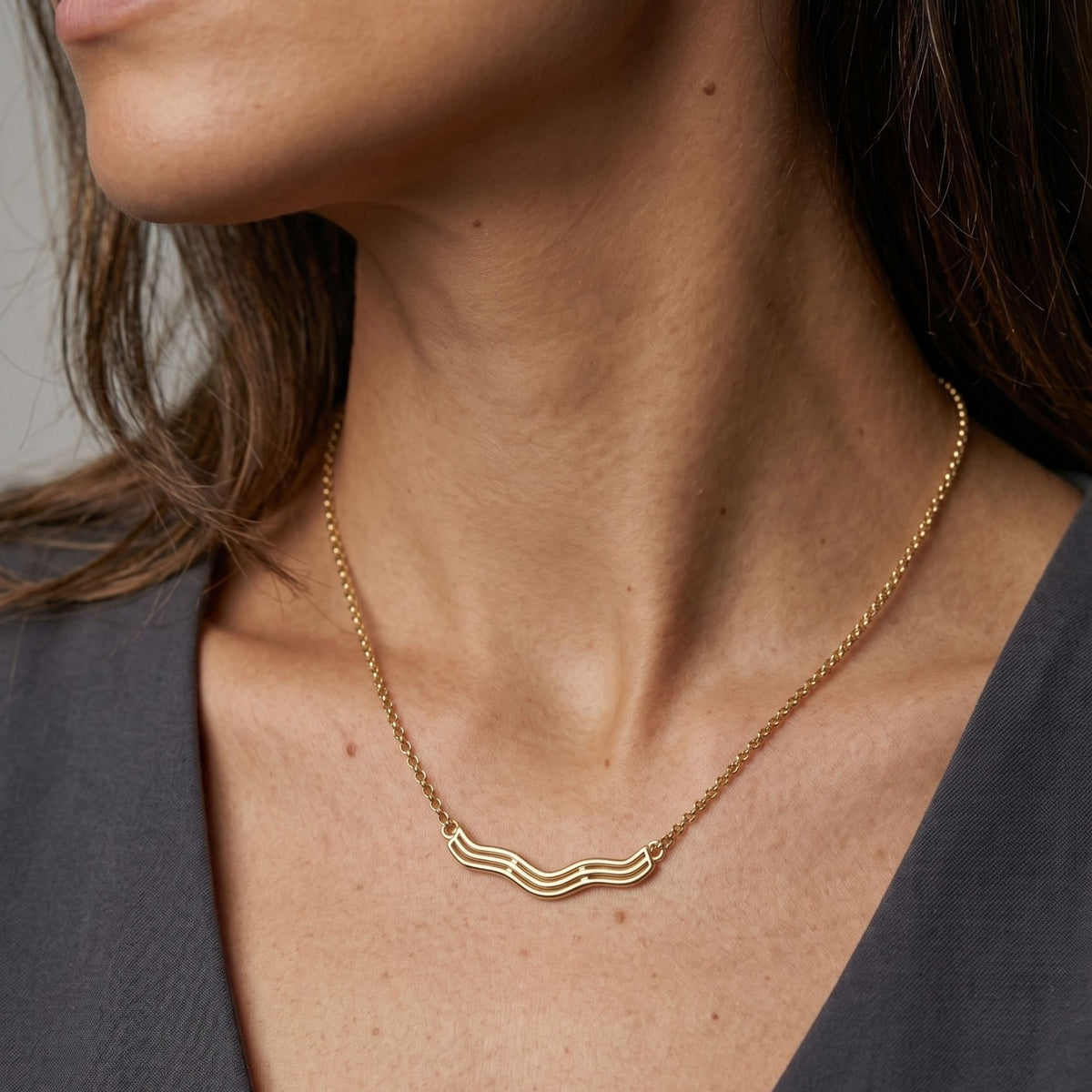 Nami Gold Wave Necklace