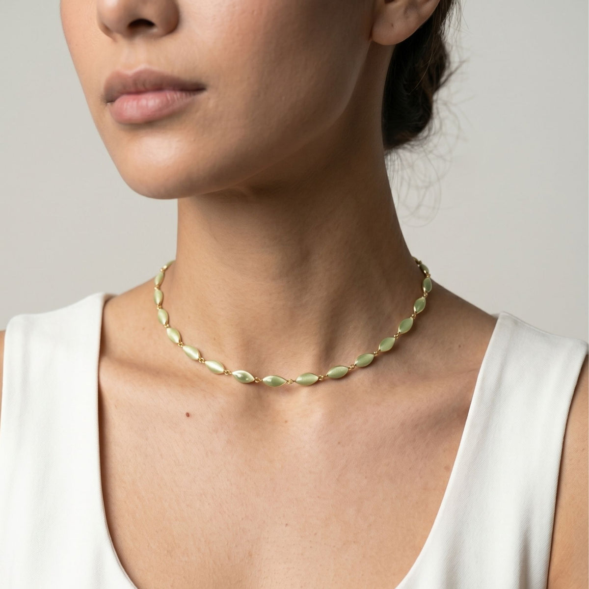 Nekomeishi Green Cats Eye Necklace