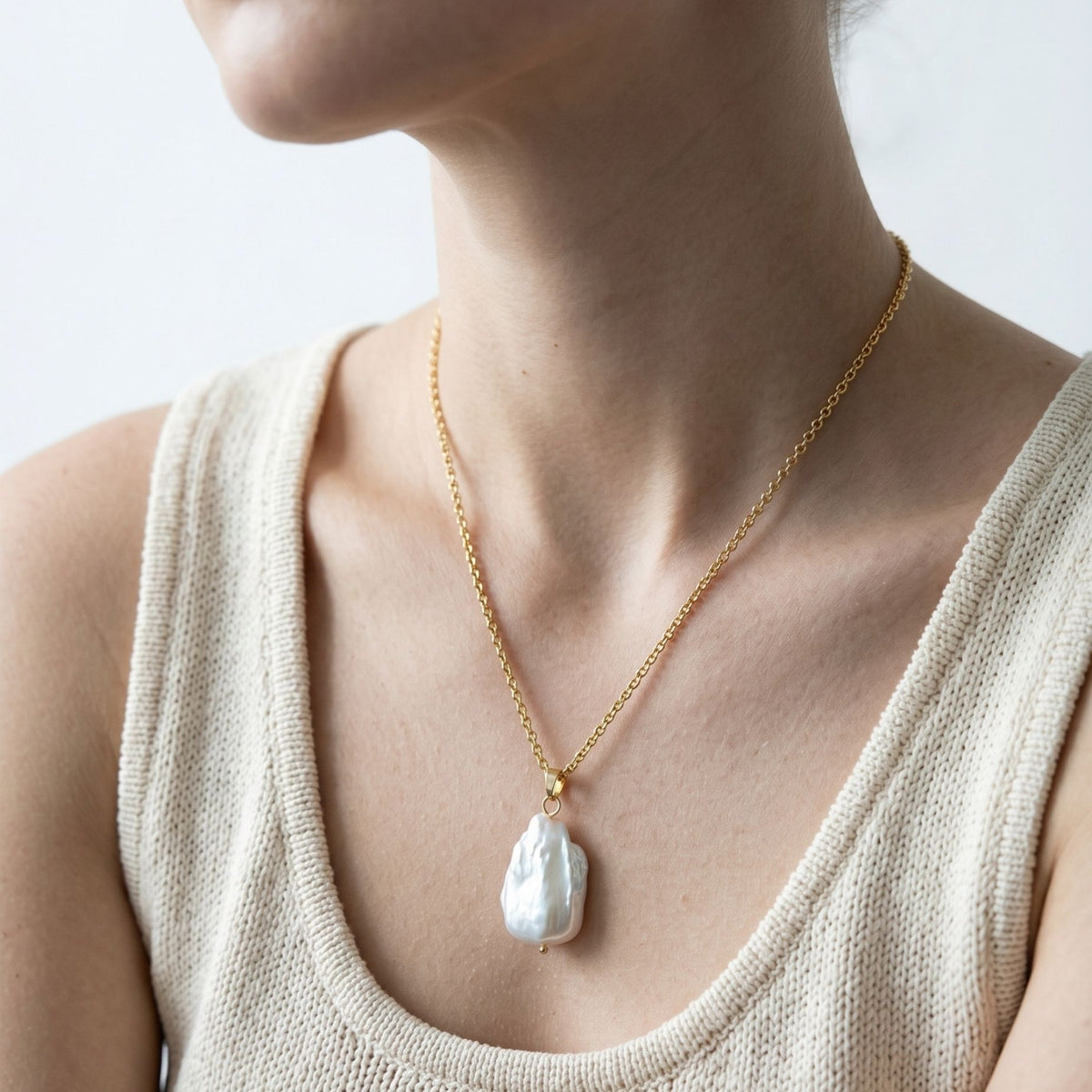Shinju Gold Baroque Pearl Pendant