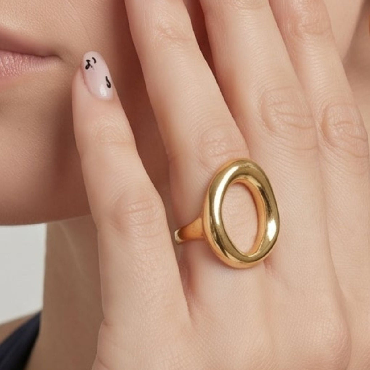 Enso Gold Open Circle Ring