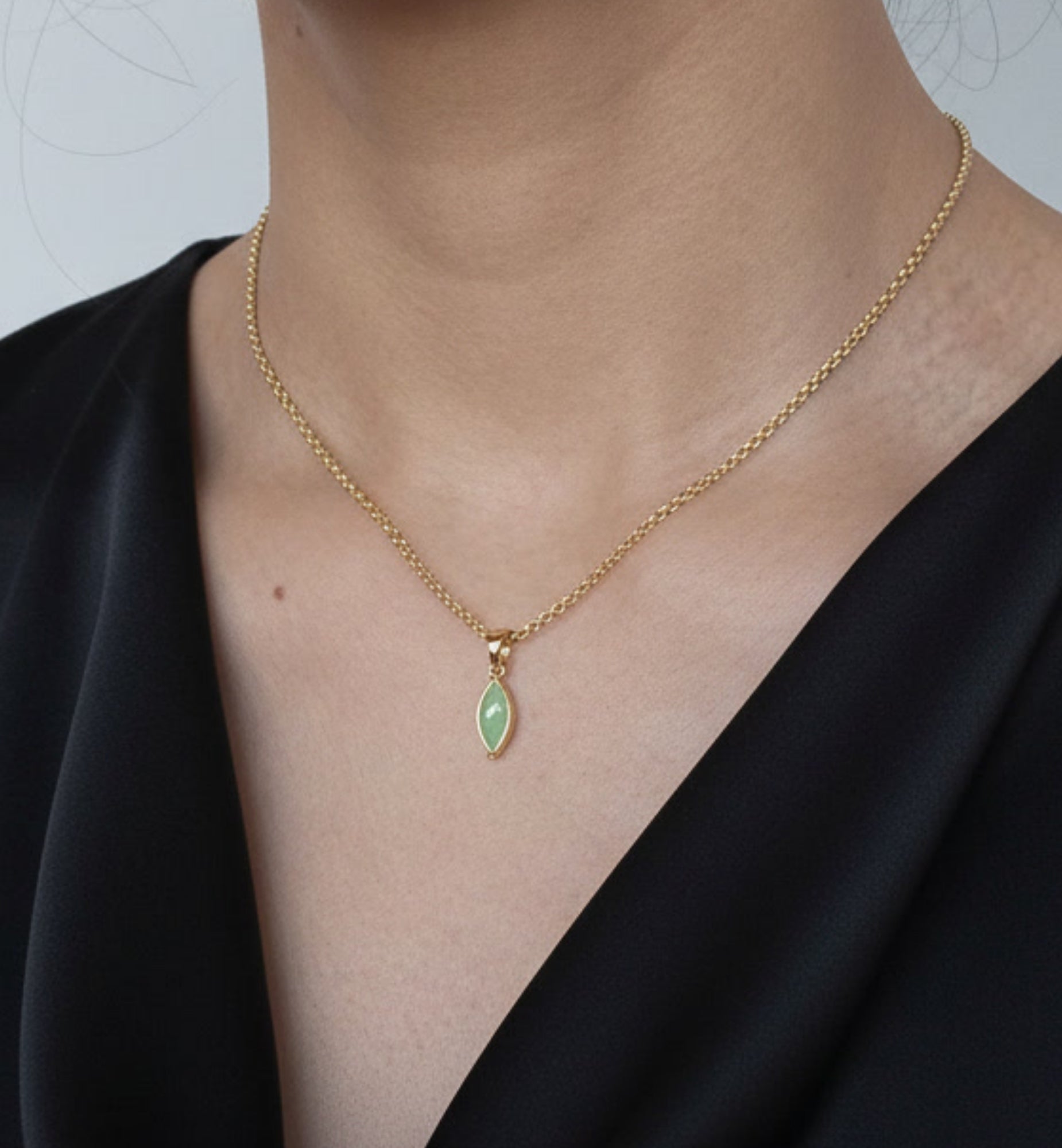 Nekomeishi Green Cats Eye Pendant Necklace + Bracelet