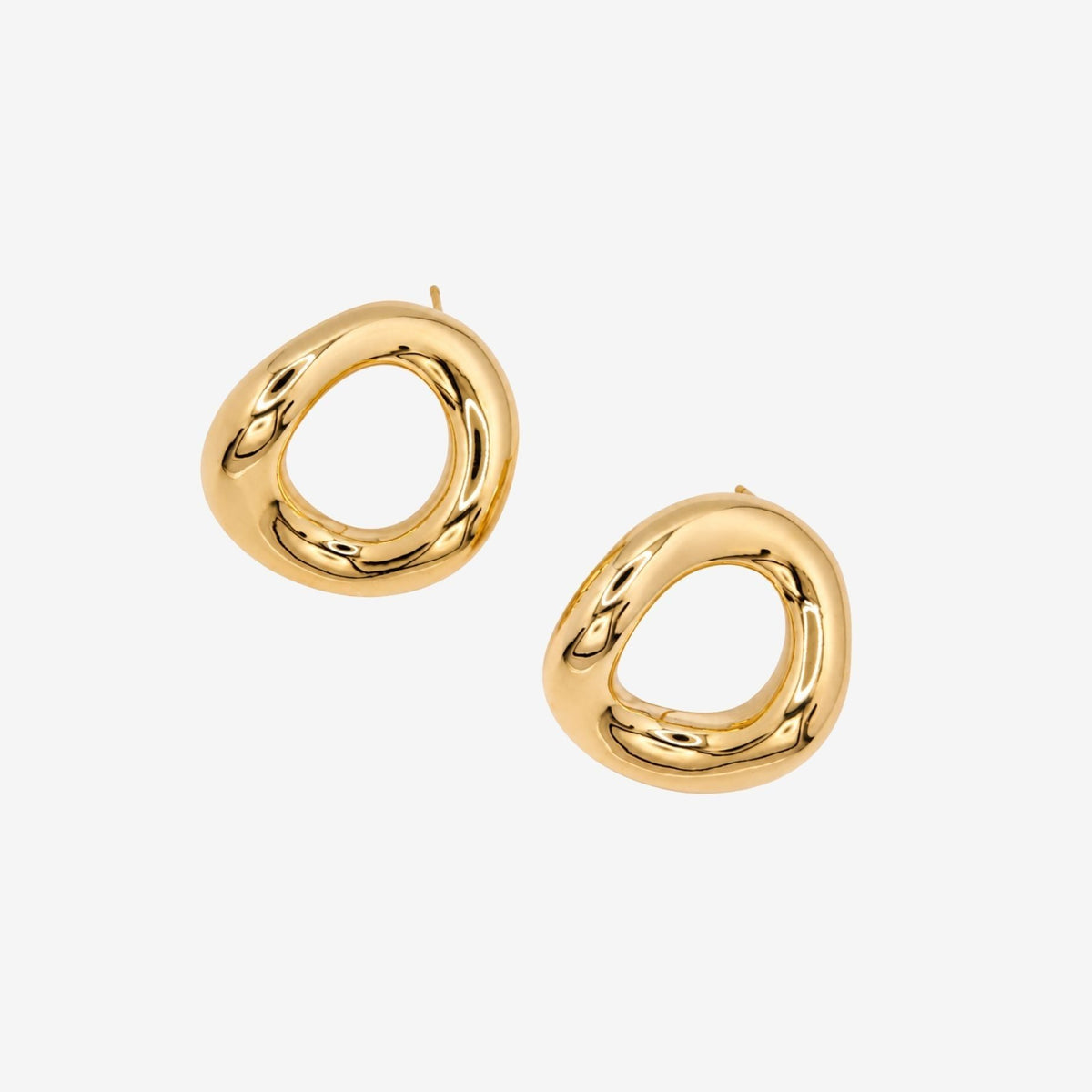 Enso Gold Open Circle Oversized Stud Earrings