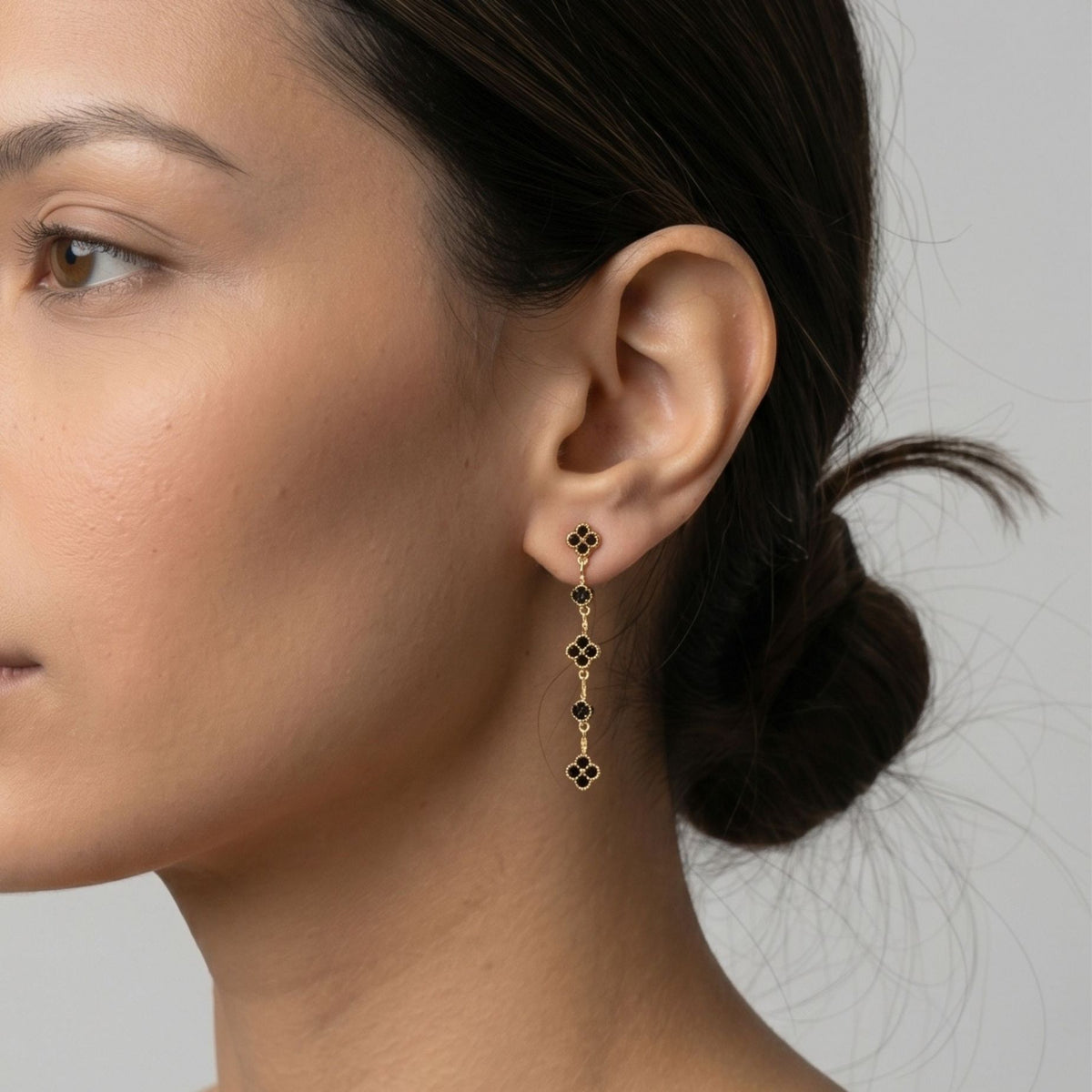 Kinmokusei Black Drop Earrings