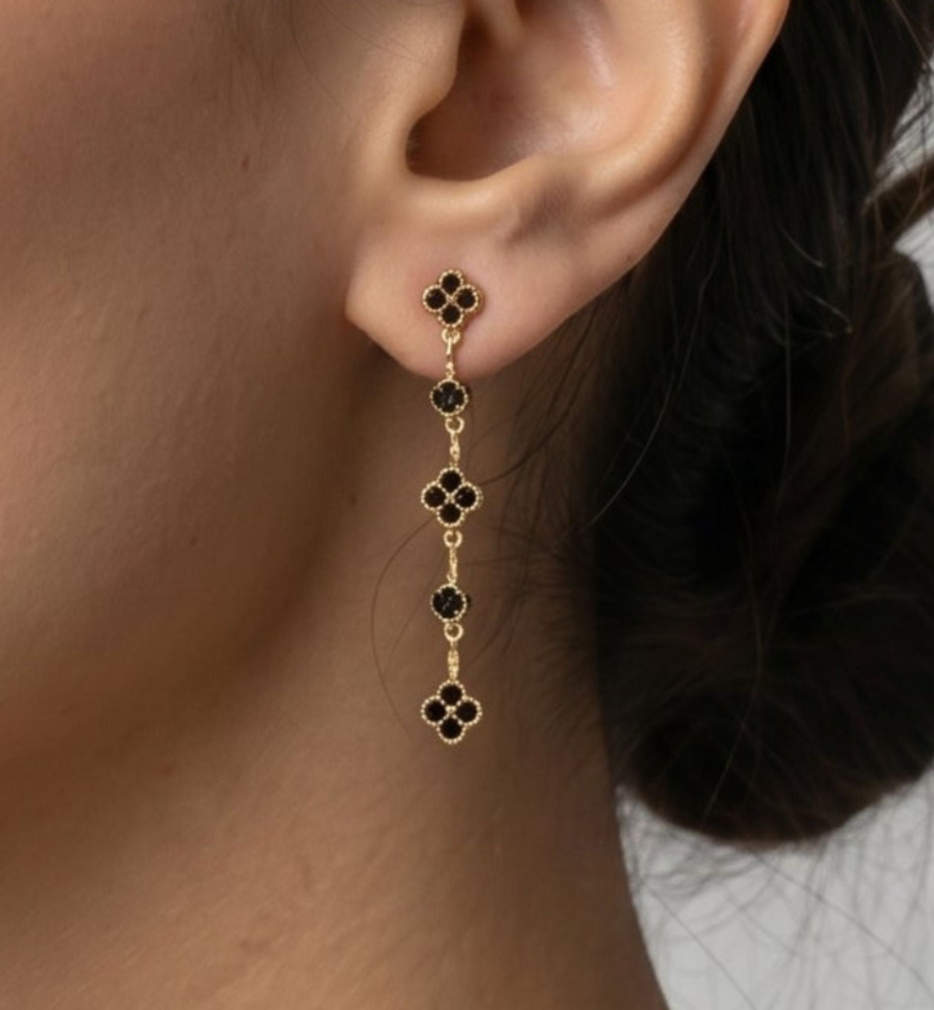 Kinmokusei Black Drop Earrings