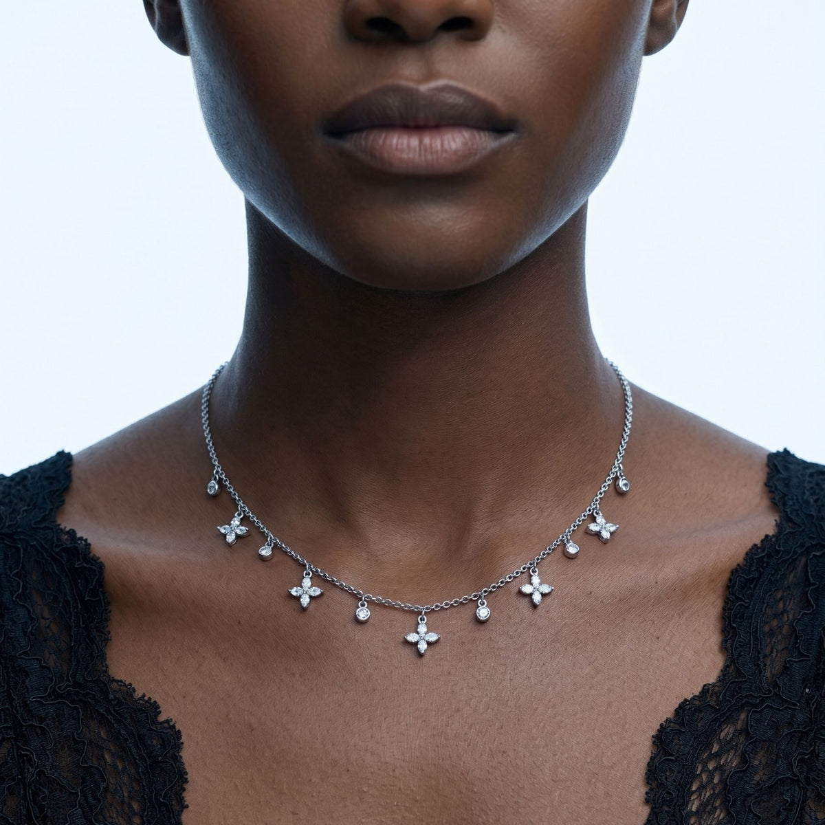 Kinmokusei Silver Floral Necklace