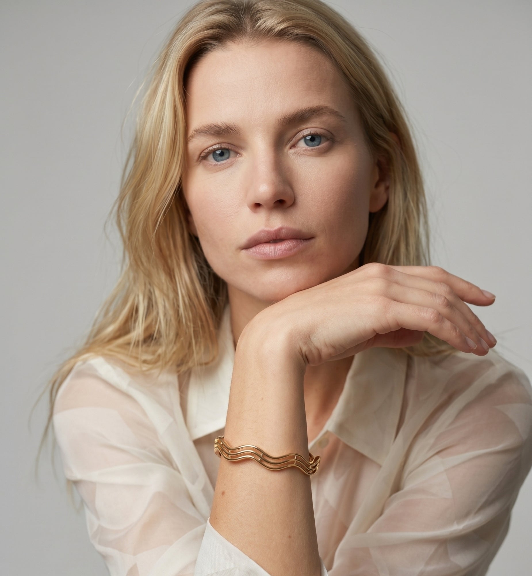 Nami Gold Wave Earrings + Bangle