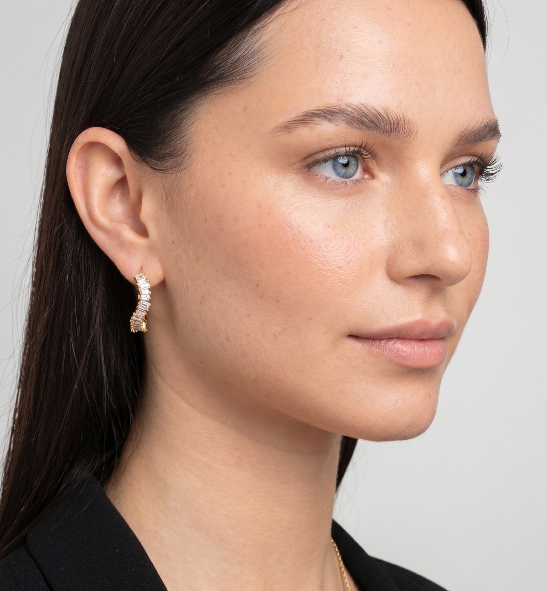 Nami Gold Stone Wave Earrings