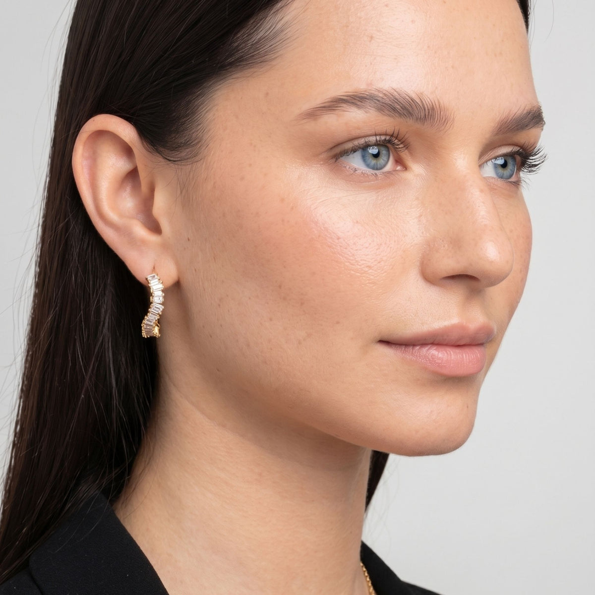 Nami Gold Stone Wave Earrings