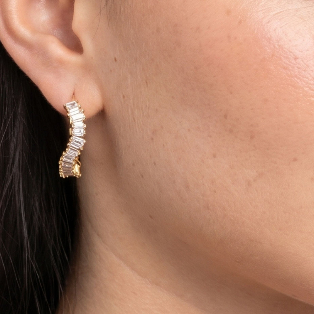 Nami Gold Stone Wave Earrings